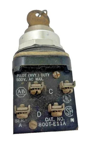 Allen-Bradley 800T-E11A Key-Operated Cylinder Lock Push Button Switch