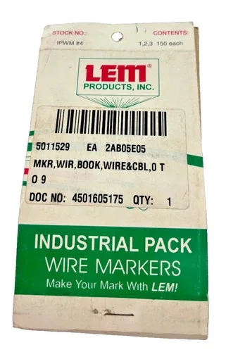 LEM Products IPWM #4 Industrial Pack Wire Markers