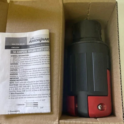 Arrow Hart CS8365EX Plug and CS8364EX Connector Set, 50A 3P 4W Non-NEMA Locking Devices