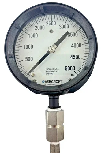 Ashcroft Duragauge Pressure Gauge 0-5000 PSI AISI 316 Tube Steel Socket