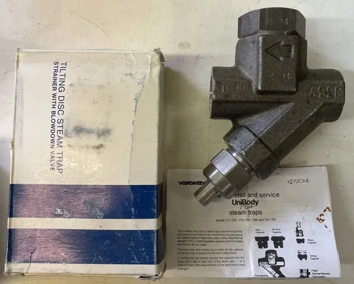 Yarway 711/721 UniBody Disc Steam Trap 1/2" Socket Weld with Strainer and Blowoff Valve