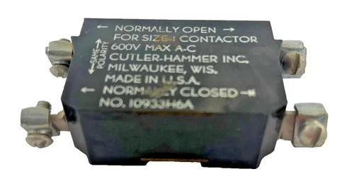 Cutler-Hammer 10933H6A Size 1 Normally Closed Contactor Contact Kit