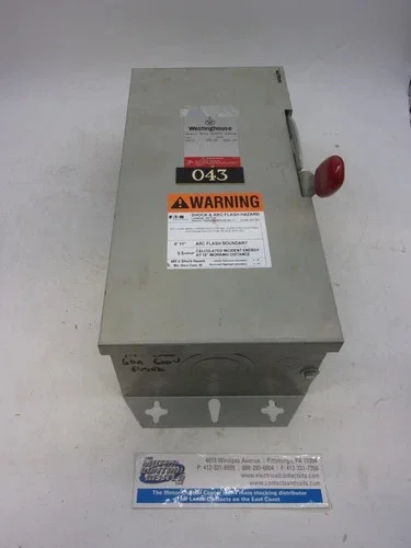 Westinghouse HFN362 Heavy Duty Safety Switch, 60A, 600V, 3-Pole, Fusible, NEMA 1