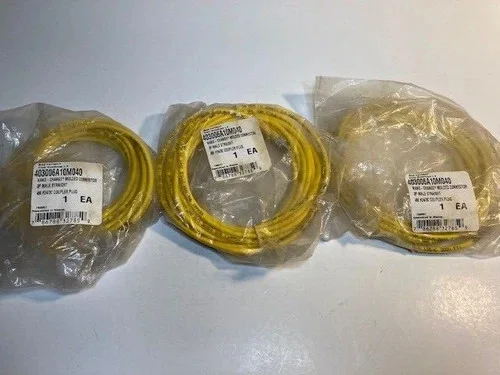 Woodhead 403006A10M040 Nano-Change Molded Connector 3P Male Straight 4M #24/3C (Lot of 3)