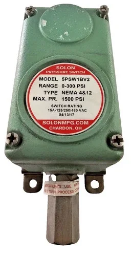 Solon 5PSW1BV2 Pressure Switch 0-300 PSI NEMA 4/12