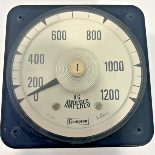 Crompton Instruments AC Ammeter 077-08-AA-LSSU, 5A Input, 0-1200A Scale