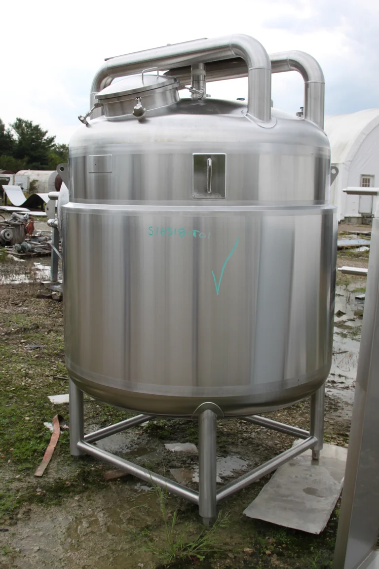 500 Gal Jacketed Process Tank w/ Pipe Bridge & Anchor
