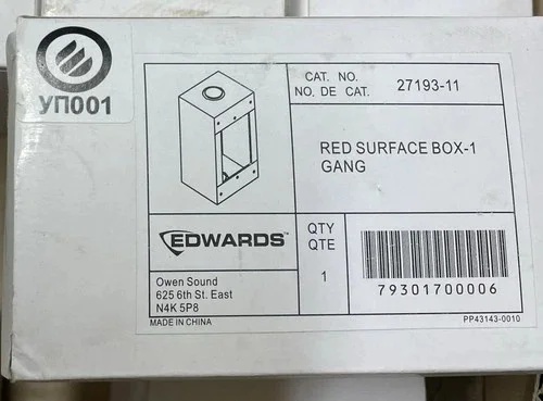 Edwards Signaling 27193-11 Red Surface Box 1-Gang