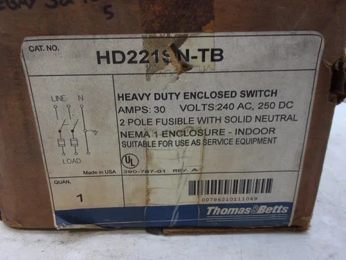Thomas & Betts HD221SN-TB Heavy Duty Enclosed Safety Switch