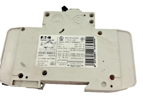 Eaton FAZ-D2/1-NA-SP Miniature Circuit Breaker - Single-Pole, 2A