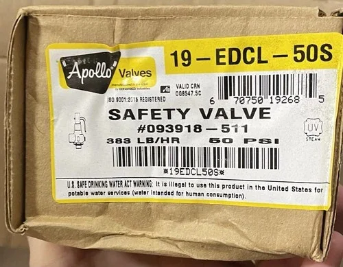 Apollo Valves 19-EDCL-50S Pressure Relief Safety Valve