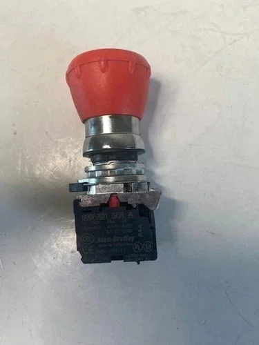 Allen-Bradley 800FM-MT44 Emergency Stop Button with 800F-X01 Contact Block