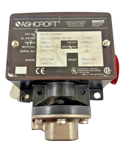 Ashcroft B424V XFSNH07 Pressure Switch, 0-200 PSI