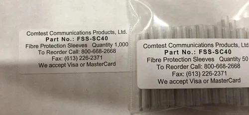 Comtest FSS-SC40 Fiber Protection Sleeves, 40mm, 50/Pkg (Lot of 400 Sleeves)