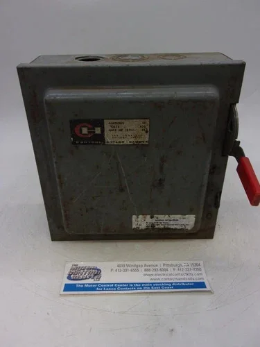 Cutler-Hammer DH461U Heavy Duty Safety Switch 30A 600V 4-Pole Non-Fusible NEMA 1