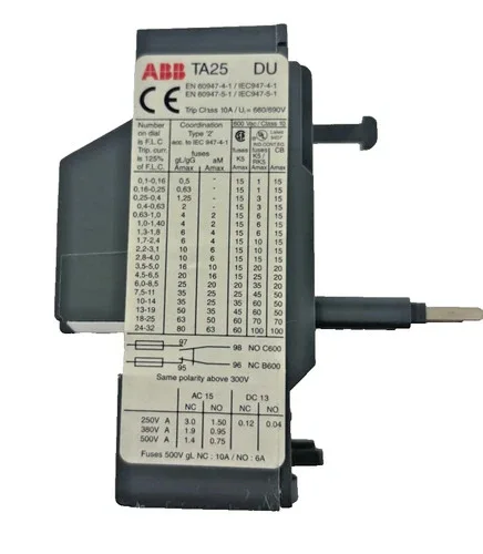 ABB TA25DU Thermal Overload Relay – Adjustable Trip, IEC Motor Protection