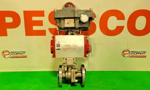 Bray Flow-Tek F15-1 1-inch Flanged Ball Valve with Series 93 Pneumatic Spring Return Actuator and ASCO Red-Hat Solenoid
