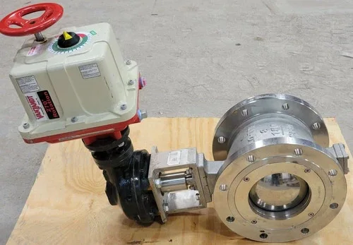 Flo-Tite Sentinel Series 8" V-Port Ball Valve RN-FI-01-SS-80-DA-A-ST-F-TN/200 with Valvcon Electric Actuator