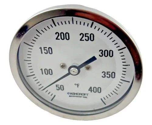 Ashcroft 30-C160R040 Bimetal Thermometer 3" Dial, 4" Stem, 50-400°F