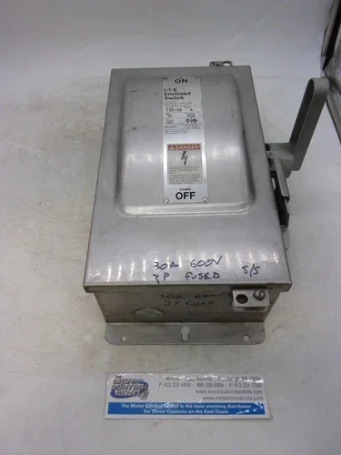 Siemens I-T-E F351SS Heavy Duty Safety Switch, 30A, 600V, 3-Pole, Fusible, NEMA 4/4X Stainless Steel Enclosure