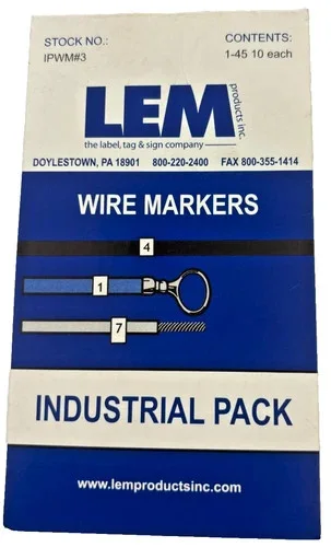 LEM Products IPWM#3 Industrial Pack Wire Markers