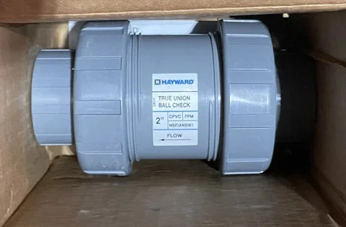 Hayward TC20200ST True Union Ball Check Valve, 2" CPVC with FPM Seals