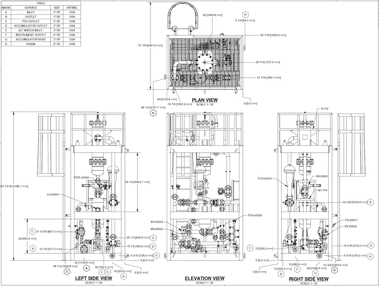 PWS Carbon Steel Accumulator Skid PWS-50-150 for Produced Water Handling