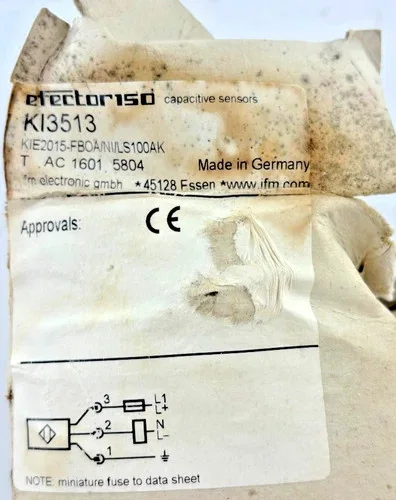 ifm efector KI3513 KIE2015-FBOA/NI/LS100AK Capacitive Proximity Sensor