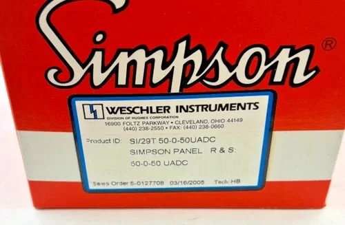 Simpson S129T 50-0-50 μA DC Analog Panel Meter