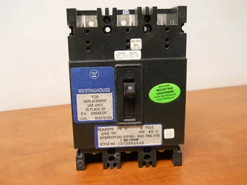 Westinghouse EA3070 70A 240V 3-Pole Molded Case Circuit Breaker