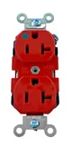 View Leviton 8300-R 20A 125V Red Hospital Grade Duplex Receptacle image 3