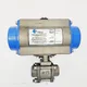 View PBM SPH-34-S2/H68D 1" 316L Stainless Steel Sanitary Ball Valve with PSR-1000-8D Pneumatic Actuator image 1